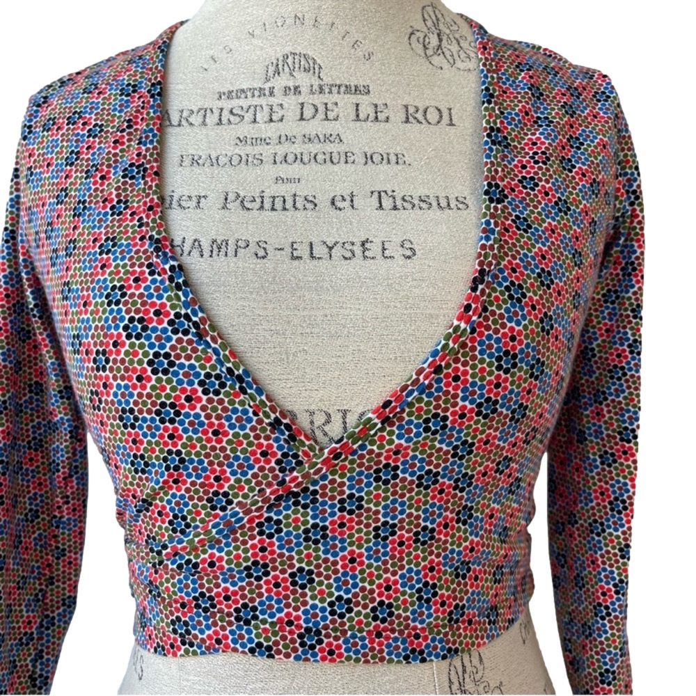 American Apparel Multicolor Floral Wrap Top - S